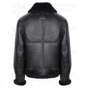 Black leather flight jacketv