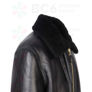Black leather flight jacket