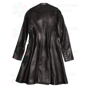 Black leather trench coat
