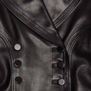 Black leather trench coat