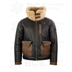 Chocolate leather bomber jacket