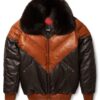 V Bomber Leather Jacket