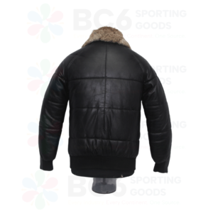 Oversized leather bomber jacket