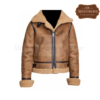 Women B3 Aviator Flight Fur Shearling Bomber Jacket