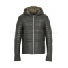 Men genuine leather down jacket (dark khaki)
