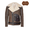 Men_s Brown Sheepskin Biker Leather Jacket