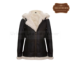Women B3 Sheepskin With Detachable Hood Leather Jacket