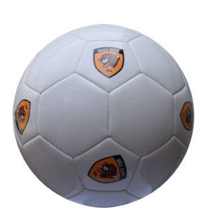 Custom logo soft PVC promotional soccer ball with orange and black design, ideal for bulk wholesale and corporate giveaways.