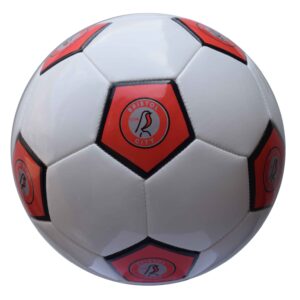 Custom logo soft PVC promotional soccer ball with orange and black design, ideal for bulk wholesale and corporate giveaways.