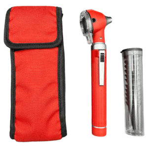 Red-Pocket-LED-Otoscope-Fiber-Optic-Nursing-Student-Kit