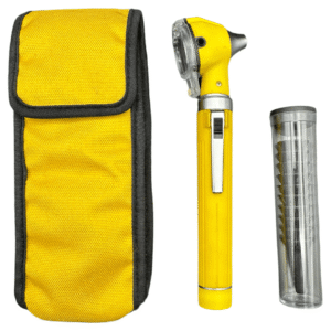 Yellow-Pocket-LED-Otoscope-Fiber-Optic-Nursing-Student-Kit